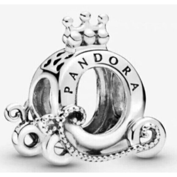 Pandora S925 Ale Polished Crown O Carriage Charm, S925 ALE Sterling Silver - Picture 1 of 11